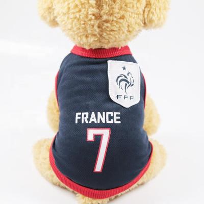 China 2022 Qatar viable world cup, the same style comfortable dog vest cotton fashion pet clothes for sale