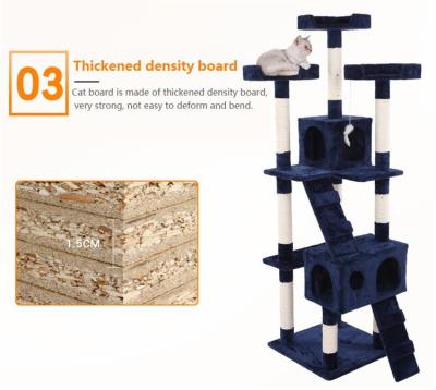 China 2022 viable pet Toy Plush Animal Wholesale Luxury large Cat Tree Tower Houses for sale