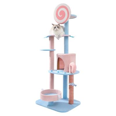 China Modern Sisal Large Scratch Scratch Castle Pet Scratcher Housing Furniture Modern Climbing Wooden Tower Cat Tree Large for sale