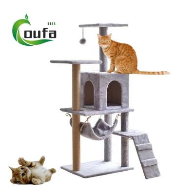 China Viable Tower Luxury Cat Tree With Sisal Rope Cat Scratching Tree Large Scratcher Pet House Cats Housing Trees Hot Sale for sale