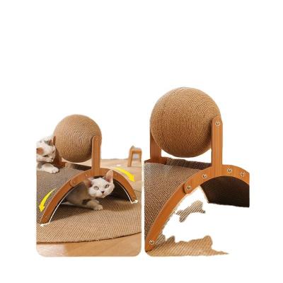 China Cat Scratching Board Vertical Viable Cat Scratching Ball Non-debris Claw Sharpener Wear Resistant Self-Relief Cat Toys for sale