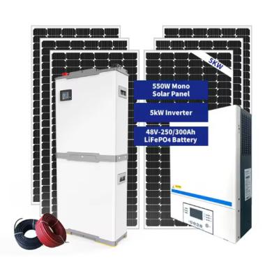 China 5000w Solarpanel-Kit-Stromgenerator 5KW Off-Grid-Solarenergiesysteme 10kw Solarkraftwerk zu verkaufen