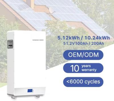 Κίνα Ηλιακή ενέργεια Ηλιακή μπαταρία 100ah 200ah 5kwh 10kwh Λιθιογενής μπαταρία 48v Lifepo4 Power Wall Mounted Powerwall Battery Pack προς πώληση