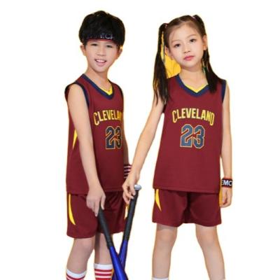 China Breathable primary school children's basketball suit boys and girls basketball suit boys tank top for sale