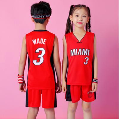 China 2021 Breathable Summer Girls Tank Top Big Boys Sports Children's Summer Suit Boys Basketball Suit for sale