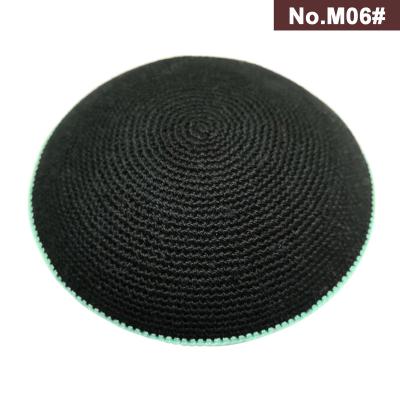 China Handmad round dmc knitted yarmulka yarmulka kippot kippah skullcap for sale