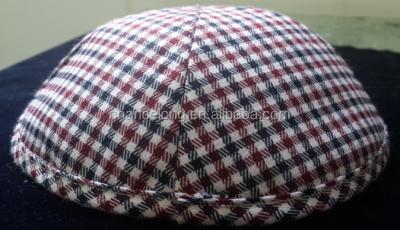 China 2015 Low Round Cotton Plaid Kippah Stock Sale In A Lot for sale