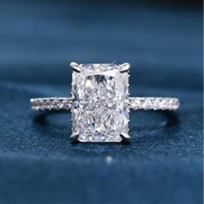 China 2021 New Trendy Fashion 925 Sterling Silver Baguette Diamond Ring For Women for sale