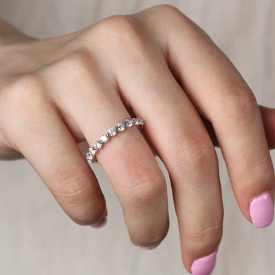 China New Arrival FASHIONABLE Opals Zircon Eternity Ring Gemstone 925 Sterling Silver Wedding Bands For Women for sale