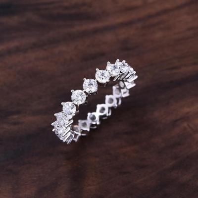 China Latest Design Zircon Accessories Eternity Silver Gemstone Open Ring 925 Sterling TRENDY for sale