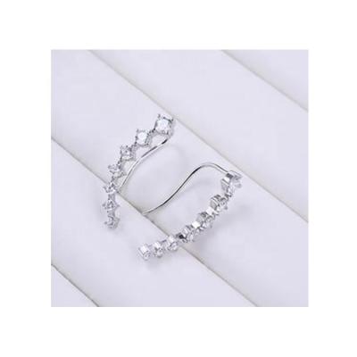 China Other New Style Manufacture Professional Women Round Cut Diamond 925 Sterling Silver Earrings for sale