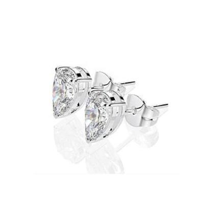 China 2021 Other New Style 925 High Carbon Sterling Silver Pear Cut 8*5mm Diamond White Gold Ear Studs for sale