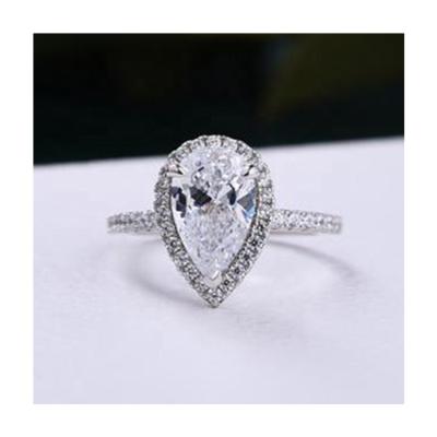 China CLASSIC Made In China Sterling Silver Sona Simulated Diamond 2.2 Carat White Gold White Stone Diamond Ring for sale