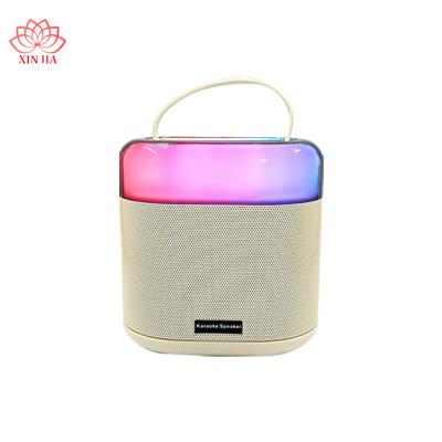 China Portable Speaker Mini Phone Function RGB Light Microphone Indoor Outdoor Wireless Speaker With Microphone Party Speaker for sale