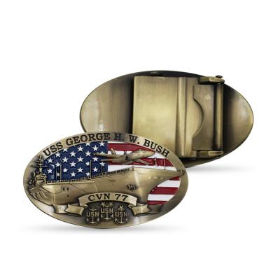 China Classics USS Zinc Alloy Enamel Belt Buckle for Souvenir for sale