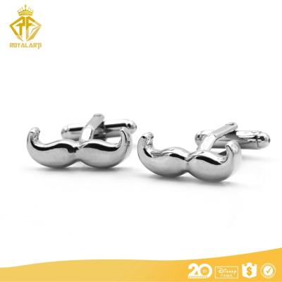 China Customized Custom Logo Mustache Shape Cufflinks In Nickel Finsih for sale