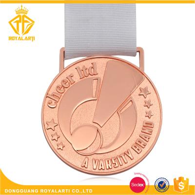 China Zinc alloy/ iron /brass Custom Antique Copper varsity  Cheer  Medal with soft enamel for sale