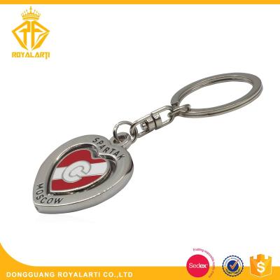 China Customized High Quality Business Gift Medal Design Rotatable Shape Heart Metal Keychain for sale