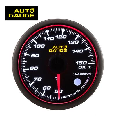 China Racing Auto-Oil Temp Gauge 52mm White Amber LED Display 60mm Lightweight Plastic Edges Display 150C Single Function Racing Oil Temp Meter Auto for sale