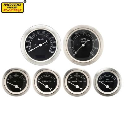 China 85mm Electric Black White Dial Needle Classic 52mm Gauge Set KMH For Automotive 85mm / 52mm for sale