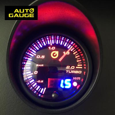 China Optimal Choice Lens 60mm Digital Car Warning Push Gauge Japanese Style Smoke Boost Press Meter for sale