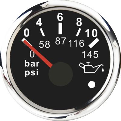 China Automobile/Generator 52mm 10BAR with 316 Stainless Steel Electric Rim Oil Pressure Gauge for Car Automobile Auto Truck for sale