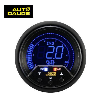 China Professional Fuel Pressure Gauge Taiwan 60mm Digital EVO Gauge Racing Car Fuel Press Meter Gauge for sale