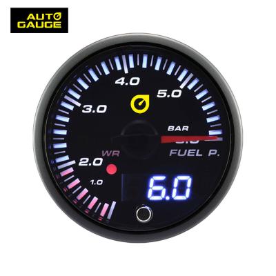 China Universal Competitive Price 52mm Pressure Gauge Digital And Analog Display Fuel Pressure Gauge For Car Auto Automobile for sale