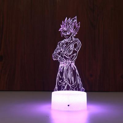 China Modern Hot Sale Wholesale 7 Color Touching Changing Table Lamp 3D Illusion LED Anime Night Light For Kids for sale