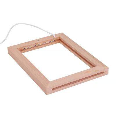 China EUROPEAN original picture photo light 3d wooden beech frame wooden base with handmade for sale