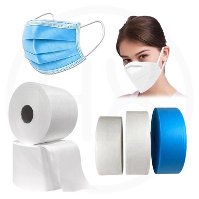 China Breathable Melt Blown Nonwoven Filter Cloth 40gsm Bfe99% For Face Maskes 100% pp Factory Price 50gsm 175mm Meltblown Nonwoven Fabric for sale