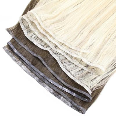 China Silky Straight Wave Hair Weaving / Flat Hair Extension Weft Machine Hair Tip for sale