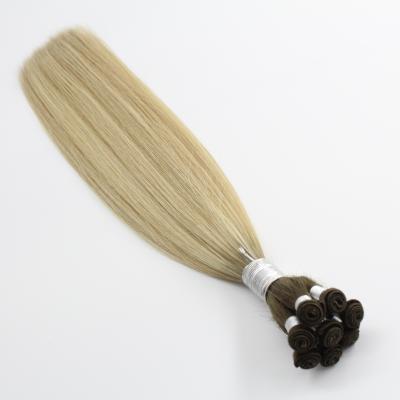 China Silky Straight Virgin Handtied Hair Extensions 100% Wave Double Wave Hand Tied Weft Unprocessed for sale