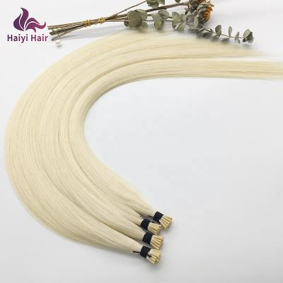 China Wholesale Silky Straight Invisible Double Color Virgin Human Hair 100% Blonde Straight Wave I Tip Hair Extension for sale