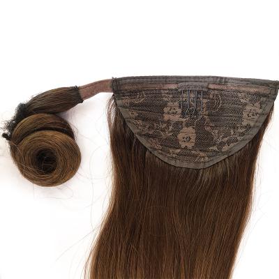 China Silky Straight Wave Cuticle Aligned Double Drawn 100% Human Brazilian Drawstring Ponytail Hair Extensions for sale