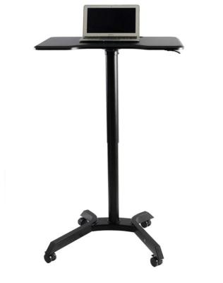 China Lectern (Height) Adjustable Mobile Height Table Podium Laptop Workstation Rolling Cart With Pneumatic Spring Lift for sale