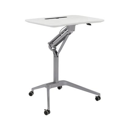 China (Height) Adjustable Portable Single Leg Gas Lift Laptop Desk Cart with Adjustable Height and Casters for sale