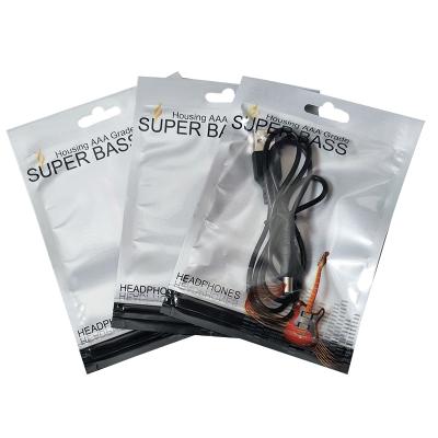 China Recyclable Data Line Aluminum Foil Bone-Sealing Storage Bag Earphone Cable Organizer Bag For Electronics for sale