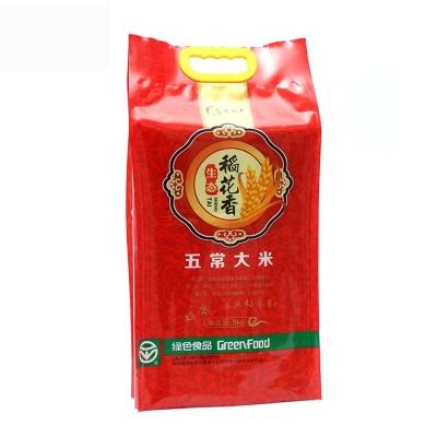 China Custom Printing High Quality Moisture Proof Food Safe Plastic Bag For Rice Packing Bag With Handle for sale