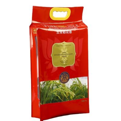 China BIODEGRADABLE Custom Printed Wholesale Plastic Bag 1kg 5kg 10kg Corn Packing Bag Basmati Rice Corn Packing Bags With Handle for sale