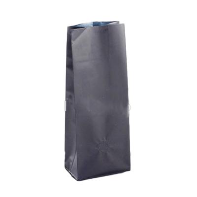 China Matte Barrier 500g 1LB Black Stand Up Square Pouch Flat Bottom Bag Coffee Packaging for sale