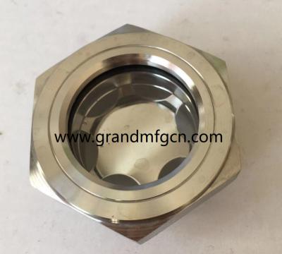 China 304 stainless steel 304 stainless steel 2 inch 1 inch bsp thread observe oil level sight glass with baffle for sale