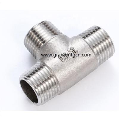 China Heavy Industry SUS304 Heavy Industry Tee Male Thread Straight Connectors Precision Fit Custom CNC Machined Parts SS304 Plugs for sale