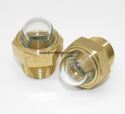 China NPT 1/2 Inch Dome Shaped Brass Oil Level Sight Glasses For Gear Box 1/8