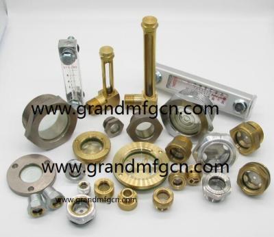 China MARITIME Brass Threaded Glass / Aluminum Oil Level Sight Glass Liquid Sight Glass for sale