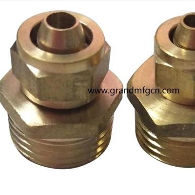 China Joint Hydraulic Equipments Custom Brass Pipe For Oil Cooler OEM Precision CNC Turned Parts Pneumatic Connectors for sale