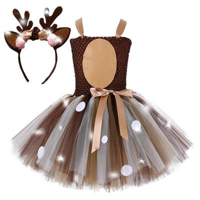 China Girls Lion Tutu Skirt Children's Cosplay Kids Birthday Party Gift LED Dance Tutu Dress Breathable Christmas Popular Deer Costume Small Fluffy Costume for sale