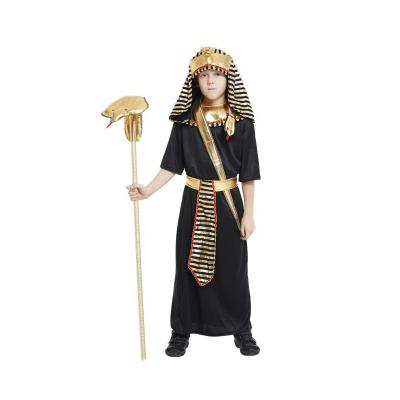 China Deluxe Ramses King Of Egypt Boys Costume Kids Carnival Pharaoh Costume Eco-friendly Classic Egyptian Party Soft Material Halloween for sale