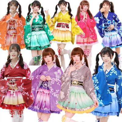 China Sexy Japanese Anime Girls Halloween Cosplay Kimono Costumes Lolita Sakura Flower Adult Women Geisha Eco-friendly Soft Material Party Costume for sale