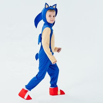 China Fancy Kids Dress Up New Hot Selling Popular Amazon Movie Sonic The Hedgehog Kids Costume Party Sonic Costumes Halloween Cosplay Fancy Dress for sale